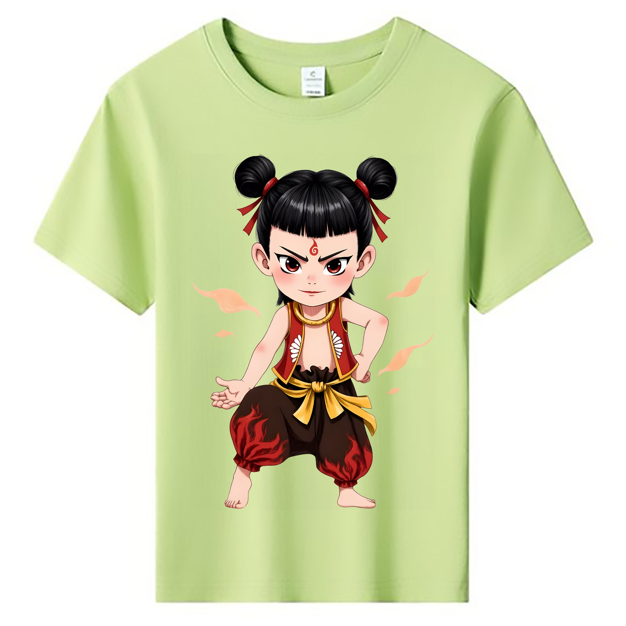（画像用） Ne Zha 2 ナタ 魔童の大暴れ 綿100％キッズTシャツ（フロントプリント）